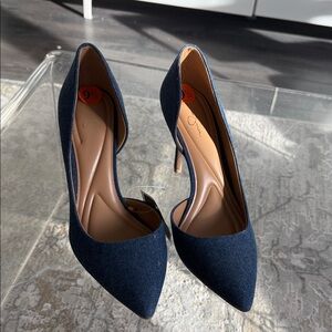 Jessica Simpson Navy Jean Pointed Heels
